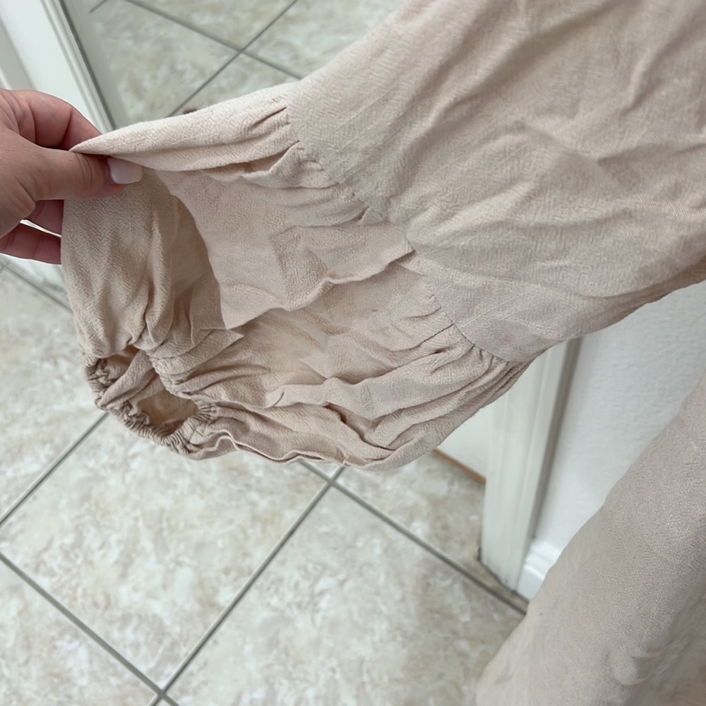 NEW Beige Button Front Dress - Picture 7 of 12